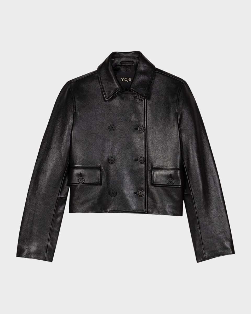 Vaban Double-Breasted Leather Blazer